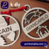 christmas name bauble wooden personalised