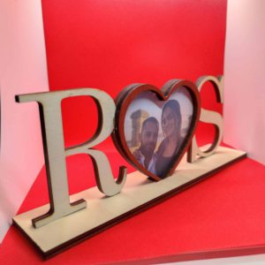 Initials valentine anniversary photo frame gift custom made by Prints Malta