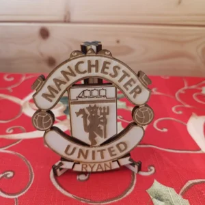 Manchester United wooden plaque with name by prints malta gift for birthdays, and football fans