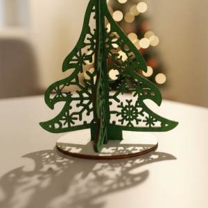Scandanvian Style Christmas Tree made out of wood laser cut shelf, desk, table decoration