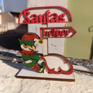 Santa's helper elf standing table decoration for Christmas